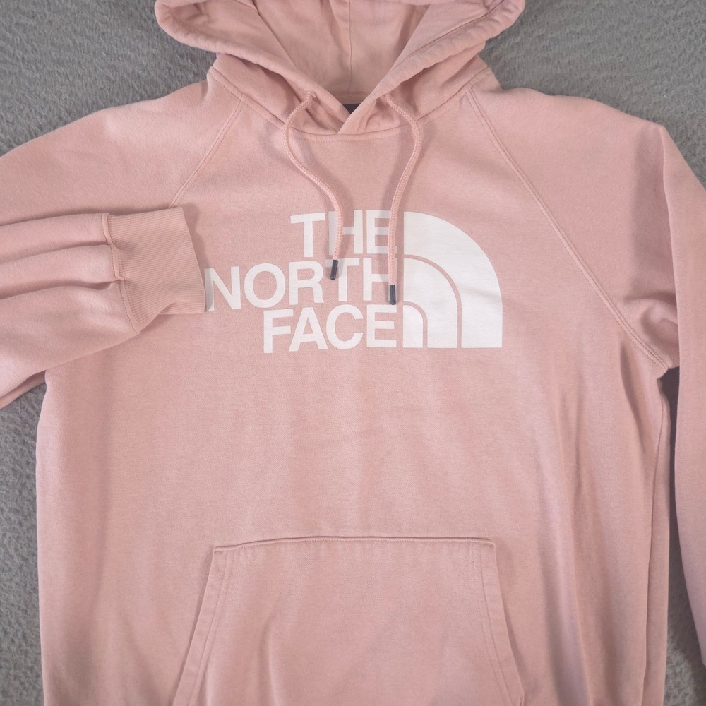 The North Face Hoodie Womens Large Pink‎ Half Dome Pullover Cotton Blend Logo